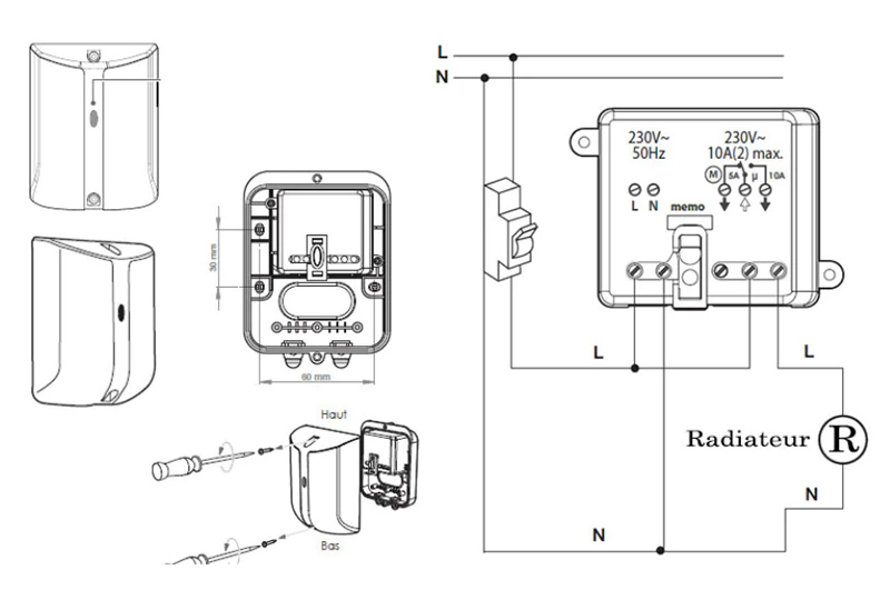 installation pack de pilotage pour radiateur infrarouge